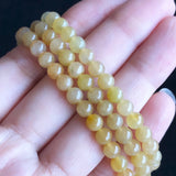 5.4mm A-Grade Type A Natural Golden Yellow Jadeite Jade Beaded Bracelet/ Necklace No.190116