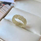 17.4mm A-Grade Natural Yellow Jadeite Ring Band No.161796