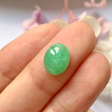3.55ct A-Grade Natural Moss On Snow Jadeite Oval Cabochon No.130214