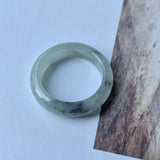 17.9mm A-Grade Natural Greyish Green Jadeite Ring Band No.162254