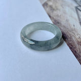 17.9mm A-Grade Natural Greyish Green Jadeite Ring Band No.162255