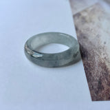 17.9mm A-Grade Natural Greyish Green Jadeite Ring Band No.162255