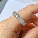 17.9mm A-Grade Natural Greyish Green Jadeite Ring Band No.162255