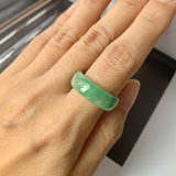 19.1mm A-Grade Natural Imperial Green Jadeite Ring Band No.162252