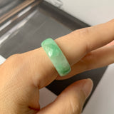 19.1mm A-Grade Natural Imperial Green Jadeite Ring Band No.162252