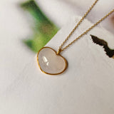 Icy A-Grade Pink Jadeite Bespoke Heart Pendant (18k Champagne Gold) No.171569