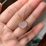 Icy A-Grade Pink Jadeite Bespoke Heart Pendant (18k Champagne Gold) No.171569