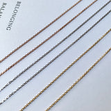 42cm (1mm) Belcher Diamond Cut Necklace Chain