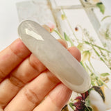 55.6mm A-Grade Natural White Jadeite Modern Round Bangle No.151948