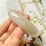 55.6mm A-Grade Natural White Jadeite Modern Round Bangle No.151948