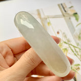 55.6mm A-Grade Natural White Jadeite Modern Round Bangle No.151948