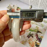 55.6mm A-Grade Natural White Jadeite Modern Round Bangle No.151948