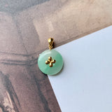 SOLD OUT - A-Grade Moss on Snow Jadeite Bespoke Donut Pendant (Lilac Flower) No.171901