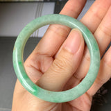 SOLD OUT: 52.1mm A-Grade Natural Jadeite Modern Oval Bangle No.151797