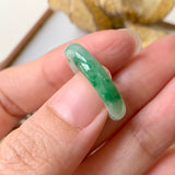 SOLD OUT: 15.9mm A-Grade Natural Moss on Snow Jadeite Abacus Ring Band No.161528