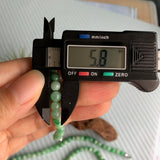 SOLD OUT: 5.8mm A-Grade Type A Natural Moss on Snow Jadeite Jade Beaded Kid's Bracelet No.190124