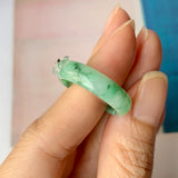 19.3mm A-Grade Natural Jadeite Bespoke Joseon Ring (Sakura Flower) No.162084