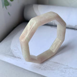 60mm A-Grade Natural Pink Jadeite Modern Octagon Bangle No.151950