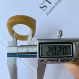 20.2mm A-Grade Natural Yellow Jadeite Saddle Loaf Ring Band No.162264