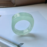 20.2mm A-Grade Natural Light Green Jadeite Saddle Loaf Ring Band No.162080