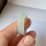 20.2mm A-Grade Natural Light Green Jadeite Saddle Loaf Ring Band No.162080