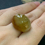 34.40cts A-Grade Natural Brownish Yellow Large Jadeite Cabochon No.130095
