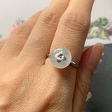 16.1mm Icy A-Grade Natural Jadeite Donut Bespoke Ring (Hydrangea Flower) No.162266