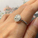 16.1mm Icy A-Grade Natural Jadeite Donut Bespoke Ring (Hydrangea Flower) No.162266