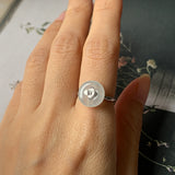 16.2mm Icy A-Grade Natural Jadeite Donut Bespoke Ring (Hydrangea Flower) No.162267