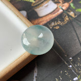 SOLD OUT: Icy A-Grade Natural Floral Blue Jadeite Donut Pendant No.171751