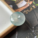 SOLD OUT: Icy A-Grade Natural Floral Blue Jadeite Donut Pendant No.171751