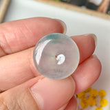 SOLD OUT: Icy A-Grade Natural Floral Blue Jadeite Donut Pendant No.171751