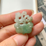 A-Grade Natural Tri-Colour Jadeite Dragon Ruyi Pendant No.170831
