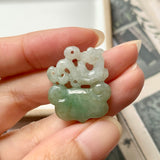 A-Grade Natural Tri-Colour Jadeite Dragon Ruyi Pendant No.170831