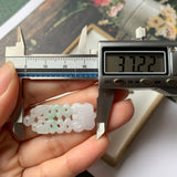 A-Grade Natural Moss On Snow Jadeite Dragon Ruyi Pendant No.170971