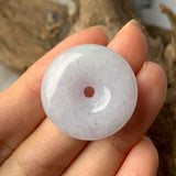 A-Grade Natural Light Lavender Jadeite Donut Pendant No.171747