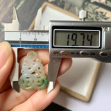 SOLD OUT: A-Grade Natural Tri-Colour Jadeite Dragon Coin Pendant No.170838