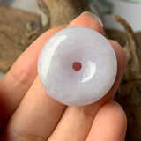 A-Grade Natural Light Lavender Jadeite Donut Pendant No.171747