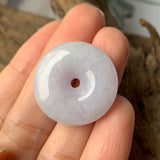 A-Grade Natural Light Lavender Jadeite Donut Pendant No.171747