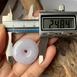 A-Grade Natural Light Lavender Jadeite Donut Pendant No.171747