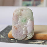 A-Grade Natural Tri-Colour Jadeite Pendant with Carvings No.171958