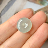 SOLD OUT: Icy A-Grade Natural Light Green Jadeite Donut Pendant No.171755
