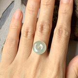 SOLD OUT: Icy A-Grade Natural Light Green Jadeite Donut Pendant No.171755