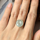 SOLD OUT: Icy A-Grade Natural Light Green Jadeite Donut Pendant No.171755