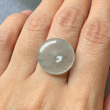 Icy A-Grade Natural Floral Blue Jadeite Donut No.171752