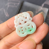 A-Grade Natural Moss On Snow Jadeite Dragon Coin Pendant No.170845