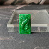 SOLD OUT: A-Grade Natural Imperial Green Jadeite Dragon Pendant No.171496