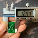 SOLD OUT: A-Grade Natural Imperial Green Jadeite Dragon Pendant No.171496