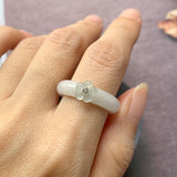 SOLD OUT: 19.2mm A-Grade Natural Jadeite Bespoke Joseon Ring (Sakura Flower) No.162269