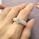 SOLD OUT: 19.2mm A-Grade Natural Jadeite Bespoke Joseon Ring (Sakura Flower) No.162269